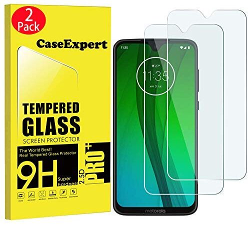 CaseExpert 2 Pack - Moto G7 / Moto G7 Plus Protector de Pantalla, Ultra Tanque Transparente Cristal 9H Cristal Templado Glass Protector de Pantalla para Motorola Moto G7 / Moto G7 Plus