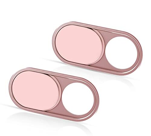 CloudValley Tapa Webcam Slide, 0.6mm-Thin Metal | Web Camera Cover para MacBook Pro, MacBook Air, iPad Pro, Portatil, Mac, PC, iPhone, ASUS, HP, 2-Paquete, Rosa