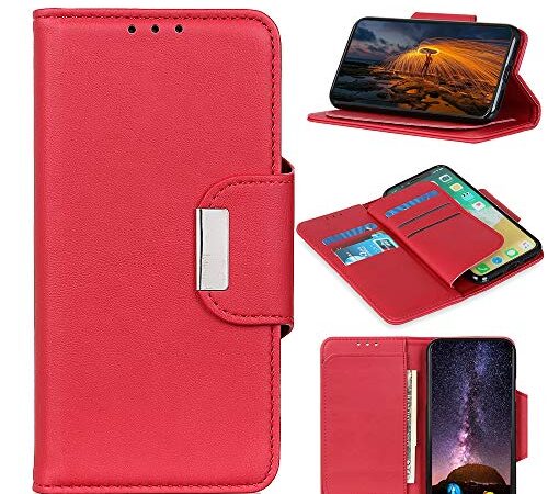 Custodia® Capirotazo Billetera Funda para Xiaomi Mi A3/Xiaomi Mi CC9e (Rojo)