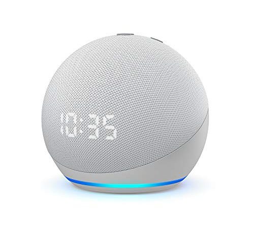 Echo Dot (4.ª generación) | Altavoz inteligente con reloj y Alexa | Blanco