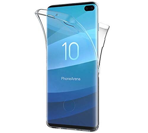 AICEK Funda Samsung Galaxy S10 Plus, Transparente Silicona 360°Full Body Fundas para Samsung S10+ Carcasa Silicona Funda Case