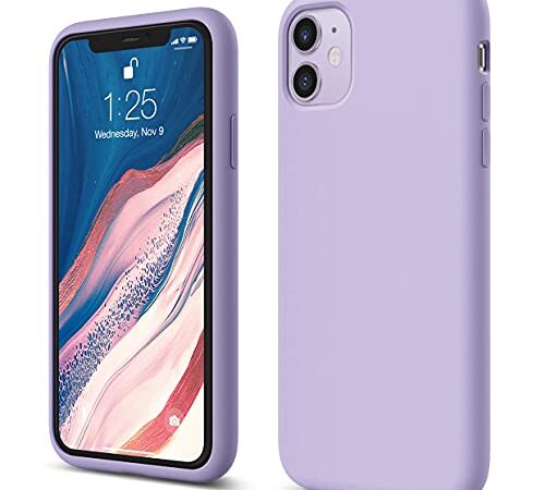 elago Silicona Líquida Funda Compatible con iPhone 11 (6.1"), Silicona Premium, Protección Funda Protectora 3 Tapas Estructura (Lavanda)