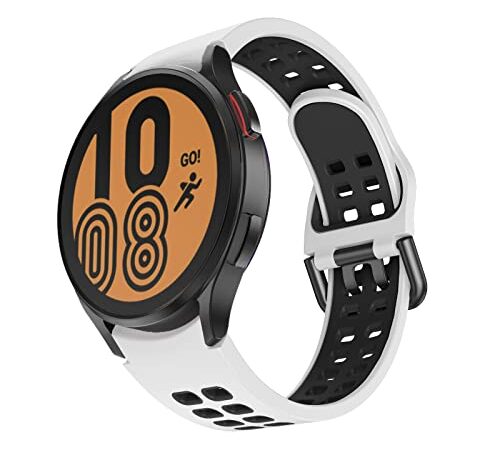 OVERSTEP Compatible con Samsung Galaxy Watch 4 Correa 40 mm 44 mm / Galaxy Watch 4 Classic Correa 42 mm 46 mm 20 mm Correa de Silicona Suave Banda Deportiva Para Mujeres Hombres