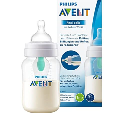 Philips AVENT Anticólico, 1 botella con Airfree Válvula, 260 ml, 1er Pack, transparente