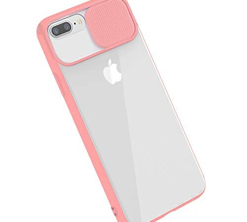 Rdyi6ba8 Funda Compatible con iPhone 8 Plus, Carcasa Trasera Mate PC y Silicona TPU Bordes Resistente a Impactos [Protección de la cámara] Caso para iPhone 7 Plus, Rosado