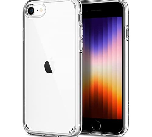 Spigen Funda Ultra Hybrid Compatible con iPhone SE 2022 5G, iPhone SE 2020, iPhone 8 y iPhone 7 - Transparente