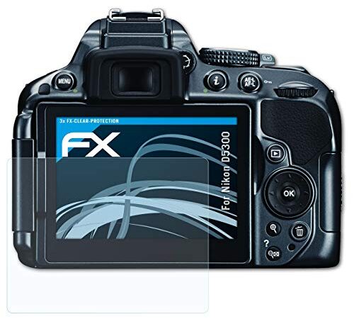 atFoliX Lámina Protectora de Pantalla Compatible con Nikon D5300 Película Protectora, Ultra Transparente FX Lámina Protectora (3X)