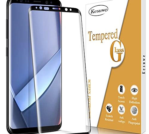 Kesuwe [1 Piezas] Protector de Pantalla para Samsung Galaxy Note 9 (3D curvo), [Alta Definición] [Anti-Arañazos] [Anti-Huella] 9H Dureza Cobertura Completa Cristal Templado