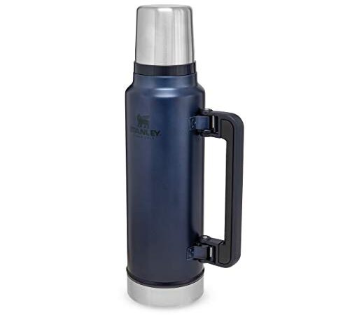 Stanley – BPA Free Stainless Steel Thermos, Hot for 40 Hours, Leakproof Lid Doubles as Cup, Dishwasher Safe, Vacuum Bottle, Unisex-Adult, Azul Noche, 1.4L (10-08265-006)