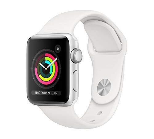 Apple Watch Series 3 (GPS, 38mm) Aluminio en Plata - Correa Deportiva Blanco