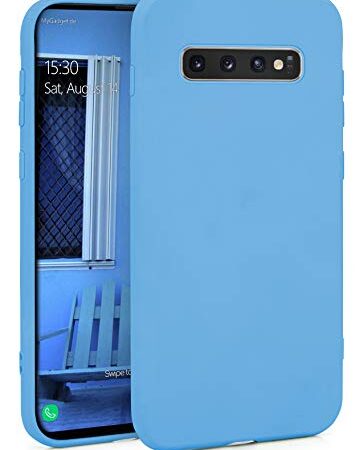 MyGadget Funda para Samsung Galaxy S10 Plus en Silicona TPU - Carcasa Slim & Flexible - Case Resistente Antigolpes y Anti choques - Protectora - Azul Claro