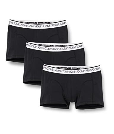 Calvin Klein Pack de 3 bóxers de hombre Trunk 3 PK con stretch, Negro (Black W/ White Wb), M
