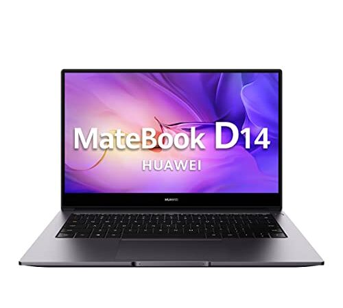 HUAWEI MateBook D14 - Portátil ultrabook 14" FullHD (Intel Core i7-1165G7, 16GB RAM, 512GB SSD, Intel Iris Xe DDR4 SDRAM, Windows 11 Home) Gris (Space Gray) - Teclado QWERTY español