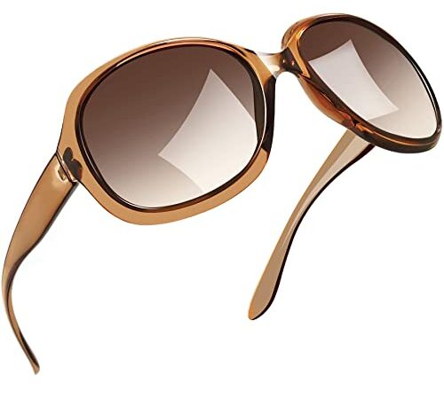 Joopin Gafas de Sol Mujer Moda Polarizadas Marrón Degradado Protección UV400 de Gran Tamaño Gafas de Sol Señoras Grandes