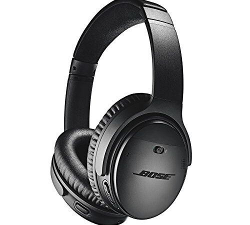 Auriculares Bluetooth con Cancelación de Ruido Bose QuietComfort 35 II: Auriculares externos Inalámbricos con Micrófono Integrado y Control por Voz de Alexa, Negro