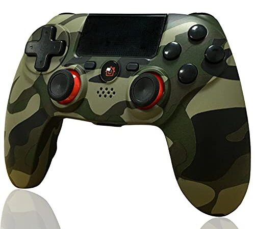 BMSARE Mando para PS4 Inalámbrico, Bluetooth PS4 Game Mandos Gamepad Joystick para PS4 Pro/Slim con 6 Axis Gyro Sensor y Dual Shock Vibración, Audio Micrófono y Touch Panel （Camuflaje）