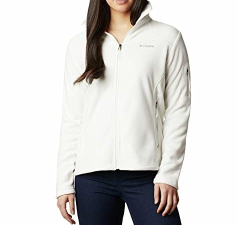 Columbia Fast Trek II Jacket - Forro Polar para Mujer, Color Blanco, Talla L