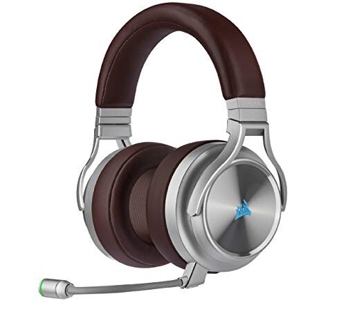 Corsair VIRTUOSO RGB WIRELESS SE, Auriculares para Juegos de Alta Fidelidad, Envolvente e Inmersivo 7.1, Micrófono Extraíble y Omnidireccional, para PC, PS4, Switch y Móviles, Espresso