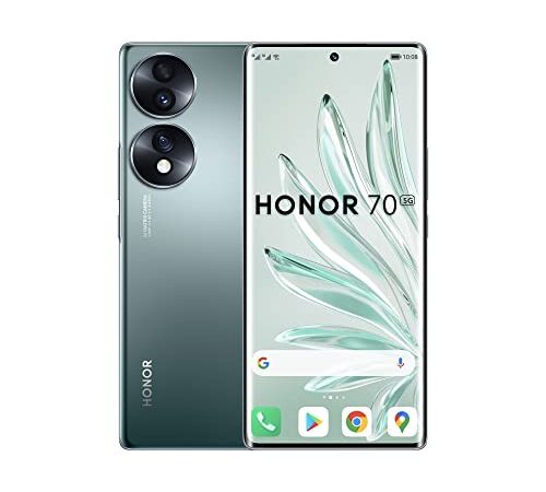 HONOR 70 Smartphone 5G, OLED 6,67" a 120 Hz, 8GB, 256GB, Triple Cámara 54 MP, IMX800 Super Sensor, Dual 1080P HD Video, Batería de 4800mAh, Supercharge 66W, Turbo X, MagicUI 6.1, Android 12 GMS