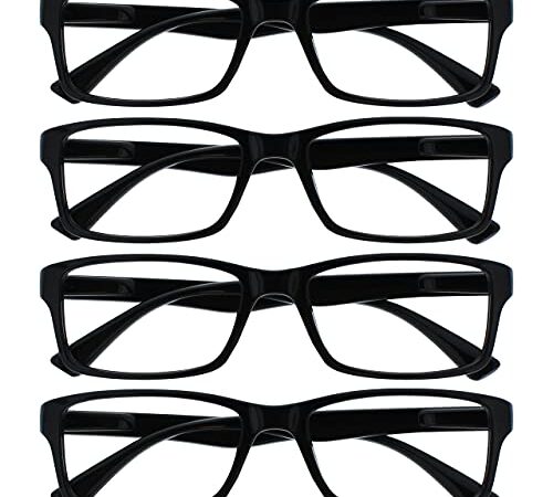 The Reading Glasses Company Gafas De Lectura Negro Lectores Valor Pack 4 Estilo Diseñador Hombres Mujeres Rrrr92-1 +2,00 4 Unidades 88 g