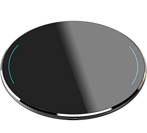 TOZO W1 Cargador Inalámbrico con Certificado Qi Ultrafino Aluminio CNC unibody Rápida Wireless Charger (NO AC Adaptador) (Negro)