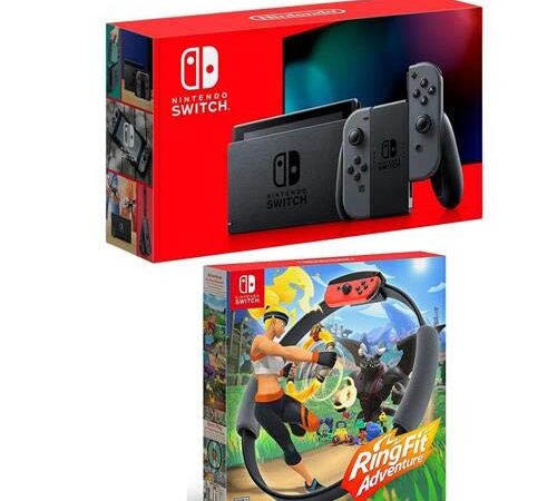 Nintendo Switch con mandos Joy-con Gris – W Ring Fit Adventure