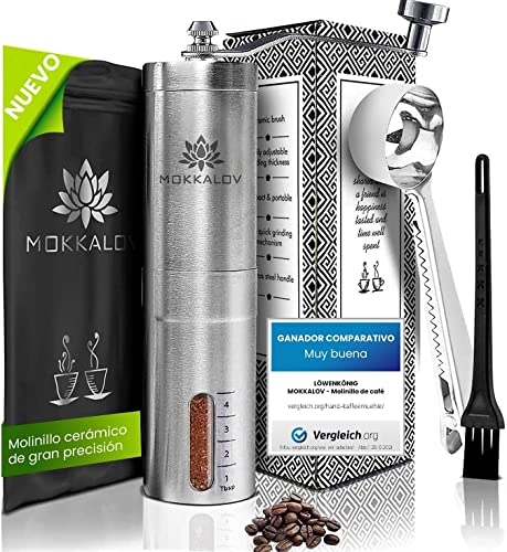 Mejor Coffee Grinder En 2024 Basado En 50 Revisiones De Expertos   Mokkalov Edt 2023 Noble Molinillo De Caf Manual De Acero Inoxidable Con 