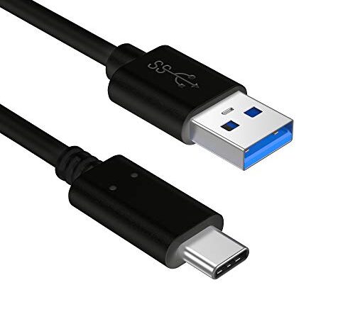 Slabo Cable de Carga USB Tipo C para Motorola Moto G7 | G7 Play | G7 Plus | G7 Power | Z4 | One Action | One Hyper | One Macro | One Vision | etc. Cable de sincronización del conexión Datos - Negro