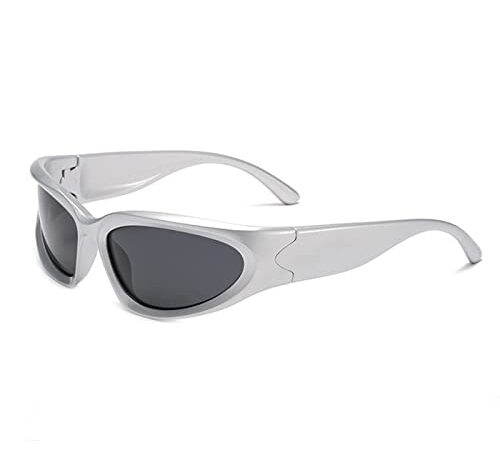 SHEEN KELLY Vintage Wrap Around Sunglasses For Man Black Polarized Sports Eyeglasses Silver Mirrored Outdoor Rider Glasses