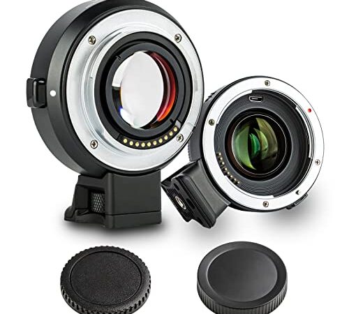 VILTROX EF-E II Adaptador de Objetivo Foco Automático 0.71x Amplificador de Velocidad Adaptador para Objetivo Canon EF a cámara de Montaje Sony E A7 A9 A7R A7R2/3 A7M2/3 A5100 A6000 A6300 A6400