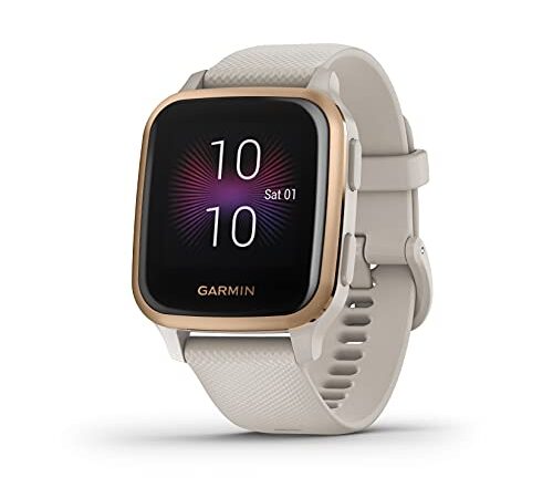 Garmin Venu Sq Music, Reloj Inteligente con GPS, Beige/Rosa Dorado, Edición Estándar