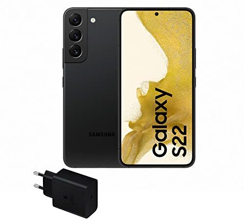 SAMSUNG Galaxy S22 5G (256 GB) + Cargador – Teléfono Móvil Libre, Smartphone Android, Color Negro (Versión Española)