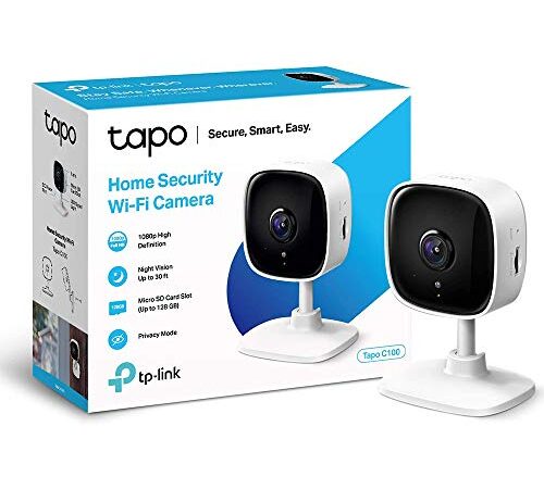 TP-Link TAPO - 1080P Cámara Vigilancia WiFi Interior,para Vigilar Bebés y Mascotas, Visión Nocturna, Detección de Movimiento, Audio Bidireccional, Almacenamiento SD, Compatible con Alexa, Color Blanco