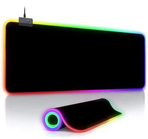 WikiMark Alfombrilla para Ratón con Luz RGB Extra Grande 80x30 Cm, Base de Goma Antideslizante y Waterproof. Alfombrilla para Ratón y Teclado Gaming con Iluminación Led para Gamers, PC o Portátil.