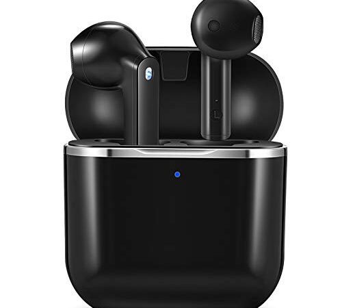 yobola Auriculares Inalámbricos, Auriculares Bluetooth 5.1 HiFi Estéreo, Auriculares Inalambricos Bluetooth con Control Táctil, Micrófono Incorporado, IPX5, para Xiaomi Samsung iPhone Huawei