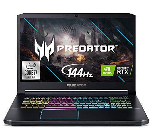 Acer - Ordenador portátil de gaming Predator Helios 300, Intel i7-10750H, NVIDIA GeForce RTX 2070 Max-Q 8GB, con pantalla IPS 17,3` Full HD una tasa refresco 144 Hz y velocidad respuesta 3 ms