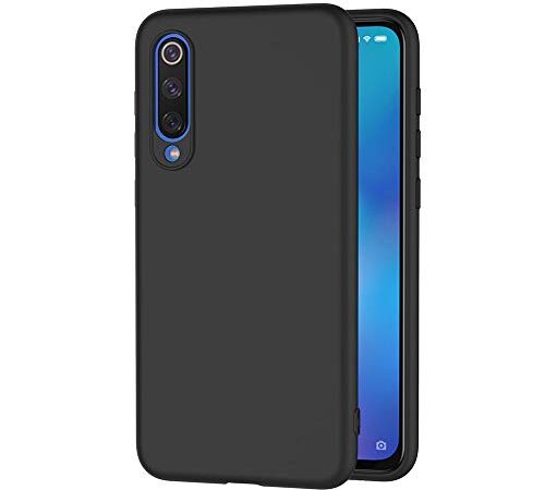 AICEK Funda Xiaomi Mi 9 SE, Negro Silicona Fundas para Xiaomi Mi 9 SE Carcasa Xiaomi 9 SE Negro Silicona Funda Case (5,97 Pulgadas)