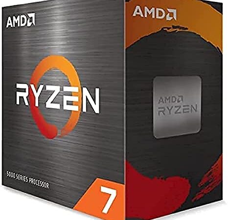 AMD Procesador Ryzen 7 5700X (reloj base 3,4 GHz, potencia máxima de reloj de hasta 4,6 GHz, 8 núcleos, caché L3 de 32 MB, conector AM4, sin enfriador) 100-100000926WOF, negro