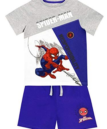 Marvel Camiseta Conjunto de Top y Shorts para niños Spiderman Multicolor 4-5 Años