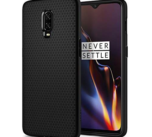 Spigen Funda Liquid Air Compatible con Oneplus 6T, Flexión Duradero y Diseño de Fácil Agarre - Negro Mate