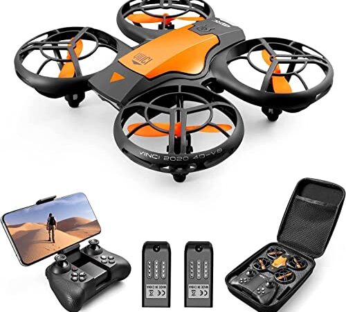 4DRC V8 Drone con Cámara HD, Mini Drone para Niños Adolescentes y Principiantes, Despegue y Aterrizaje con Una Tecla, Control de Gestos, Trayectoria de Vuelo, Vuelo Circular