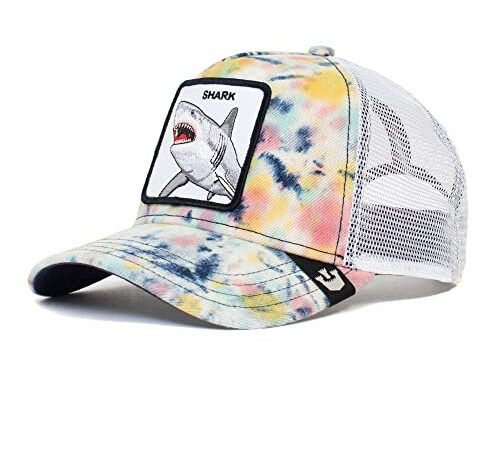 Goorin Bros Farm Out Shark Hai Tie Dye Navy A-Frame Adjustable Trucker Cap - One-Size