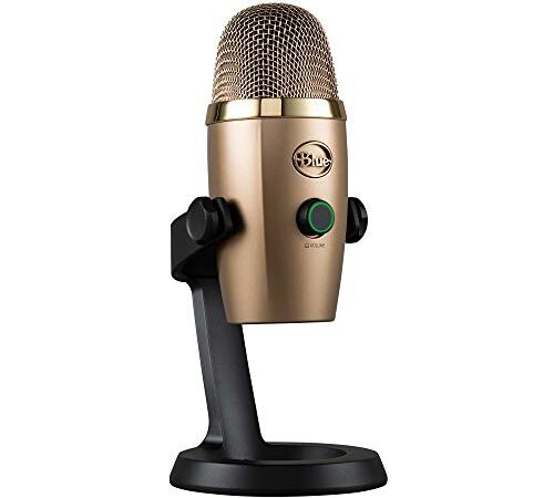 Blue Yeti Nano Micrófono de condensador USB Premium, Grabación, Streaming, Gaming, Podcasting, PC, Mac, Efectos Blue VO!CE, Cardioide y Omnidireccional, Sin Latencia - Oro