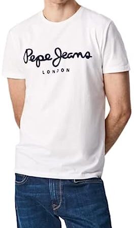 Pepe Jeans Original Stretch N Camiseta para Hombre, Blanco (White), L