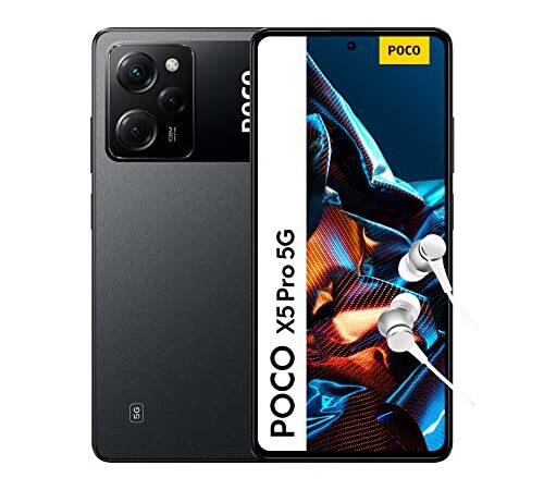 Teléfono móvil POCO X5 Pro 5G, AMOLED FHD+ de 256 GB negro de 6,67 pulgadas, carga ultrarrápida, versión FR + 2 años de garantía