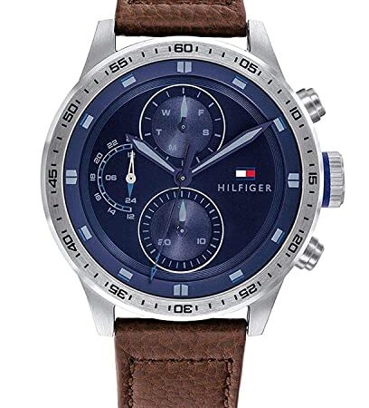 Tommy Hilfiger Reloj Analógico de Cuarzo multifunción para hombre con Correa en piel Marrón claro - 1791807